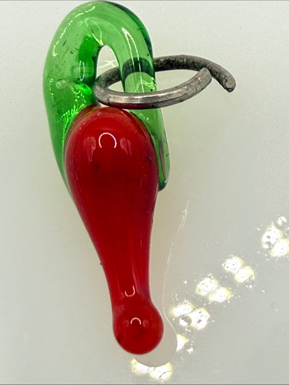 Handmade Glass Charm Pendant in Red & Green hot chili pepper 🌶️ - Picture 2 of 5